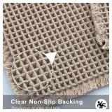 Bathroom Rugs Waffle Bathroom mat Boho Bath mat Super Absorbent Non Slip Bath Rugs, Washable, Ultra Soft Rubber Backed Shower mat, Bath mats for Bathroom Floor, Brown 18x30in