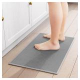 Kitchen Mat 1 PCS, Cushioned Non Slip Rugs for Kitchen Floor, Absorbent Runner Comfort Standing Mats Washable for Kitchen, Office, Home (Grey, 17.3'x30')