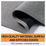 Kitchen Mat 1 PCS, Cushioned Non Slip Rugs for Kitchen Floor, Absorbent Runner Comfort Standing Mats Washable for Kitchen, Office, Home (Grey, 17.3'x30')
