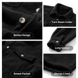 Boys Flannel Jacket,Long Sleeve Warm Sherpa Fleece Buffalo Plaid Button Down Shirt Jackets