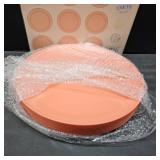 Youngever 10 Inch Plastic Plates, Large Plates, Dinner Plates, Set of 9 (Peach)