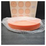 Youngever 10 Inch Plastic Plates, Large Plates, Dinner Plates, Set of 9 (Peach)
