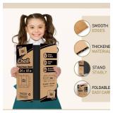 Chell Mini Size Trifold Poster Board, 16' x 24', Small Corrugated Project Boards, Black, 4 Pack