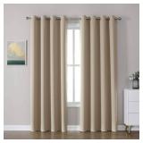 CUCRAF Beige Blackout Curtains 52' X108' Length 2 Panels Set Room Darkening Curtains & Drapes for Living Room Bedroom Thermal Insulated Light Blockin
