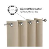 CUCRAF Beige Blackout Curtains 52' X108' Length 2 Panels Set Room Darkening Curtains & Drapes for Living Room Bedroom Thermal Insulated Light Blockin