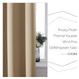 CUCRAF Beige Blackout Curtains 52' X108' Length 2 Panels Set Room Darkening Curtains & Drapes for Living Room Bedroom Thermal Insulated Light Blockin