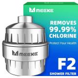F2 Hard Water Solution Shower Filter - 2.5GPM High-Flow, 99.99% Chlorine/Fluoride/Toxic Chemicals/Heavy Metals Removal, Water Softener Shower Head Filter, Reduces Dry Skin & Frizzy Hair