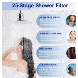 New Aquatrend 25-Stage Shower Head Filter for Hard Water, High Pressure Shower Filter for Removing Chlorine and Fluoride, Vitamin C Improves the Condition of Skin Hair Nails, Chrome