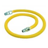 New BrassCraft CSSC44-48 5/8' OD (1/2' ID) x 48' LENGTH 1/2' MIP × 1/2' MIP Stainless Steel Gas Connector, Yellow