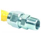 New BrassCraft CSSC44-48 5/8' OD (1/2' ID) x 48' LENGTH 1/2' MIP × 1/2' MIP Stainless Steel Gas Connector, Yellow