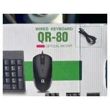 OLIVE- Qr-80 Wired Keyboard With Wired Optical Mouse Black