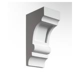 Box of 2 Decorative Brackets White 4'W x 10'H x 5 1/4'D Urethane bracket BKT5X10 by Fypon