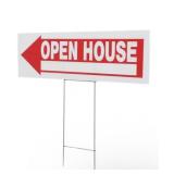 Bundle of Six 6 in. x 24 in. Plastic Open House Real Estate Yard Sign