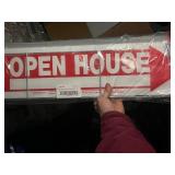 Bundle of Six 6 in. x 24 in. Plastic Open House Real Estate Yard Sign