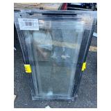 Bundle or 2 Glass Window Panes Black Frame - 16” x 30.5” each