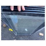 Bundle or 2 Glass Window Panes Black Frame - 16” x 30.5” each