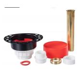 ITD5135 - Two Piece PVC Pipe Freestanding Tub Drain Kit & Rough-In - Easy Installation, Asymmetrical Deck Plate, Water, Air, & Smoke Testable - Designed for 8'/10' Joist Spaces & Tight Bathrooms *Reta