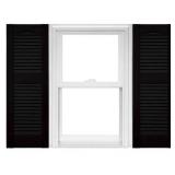 14-1/2 in. x 64 in. Open Louver Shutter Cathedral Top Black pair #002