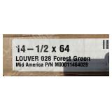 14 1/2'W X 64'H MID-AMERICA VINYL, STANDARD SIZE, OPEN LOUVER SHUTTER 028 - FOREST GREEN