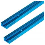 POWERTEC 71119V 36 Inch Double-Cut Profile Universal T-Track with Predrilled Mounting Holes, T Track for Woodworking Jigs and Fixtures, Drill Press Table, Router Table, Workbench, 2 Count, Pack of 1