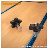 POWERTEC 71119V 36 Inch Double-Cut Profile Universal T-Track with Predrilled Mounting Holes, T Track for Woodworking Jigs and Fixtures, Drill Press Table, Router Table, Workbench, 2 Count, Pack of 1