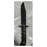 Frost Cutlery Heavy Duty Steel M9-Type Black knife - Comes as is - Finger Holds on Grip