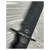 Frost Cutlery Heavy Duty Steel M9-Type Black knife - Comes as is - Finger Holds on Grip