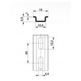 Pack of 10 - NS 15 PERF 2000MM VPE 10 - DIN rail perforated Steel, galvanized, see images