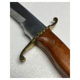 Beautiful Steel Curved Blade - Pirate Style Era - Wood & Gold Handle 11” Blade