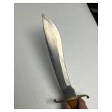 Beautiful Steel Curved Blade - Pirate Style Era - Wood & Gold Handle 11” Blade