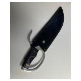 Hardcore Heavy Duty Bowie Knife Style Huge Steel Blade - Finger Cover & Black Leather Sheath - 11.5” Blade