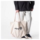 NEW STUSSY ITALIC LINK CANVAS TOTE BAG 134221 NATURAL - W/ Interior Pocket