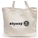 NEW STUSSY ITALIC LINK CANVAS TOTE BAG 134221 NATURAL - W/ Interior Pocket