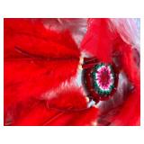 Beautiful Red Large Dream Catcher w/ 3 Mini - 12” Diameter, hangs around 2’
