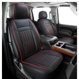 Quality Faux Leather Seat Covers - Front & Back Full set , Black & Red Design slightly altered see images *read description*