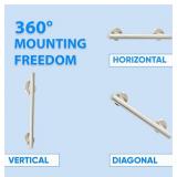 18” Skyline Grab Bars for Shower 1.25” Dia | ADA Handicap Grab Bars for Wall in Brushed Finish | Made from 304 Stainless Steel & Holds up to 500 lbs *Retails $75* - no screws