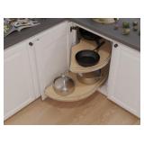 Cornerstone Maxx 2 Tray Blind Corner Swing-Out Organizer for Left Hinged Doors, Scalea, Min Opening W 21' Face Frame / 22-1/8' Frameless, Inst H 25-9/16' to 33-3/16', Platinum / Maple - TRAYS ONLY, Ha