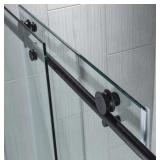 WOODBRIDGE Frameless Bathtub Shower Doors 56-60' Width x 62'Height with 3/8'(10mm) Clear Tempered Glass in Matte Black Finish,MSDC6062-MBL *Retails $789* - no box