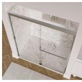 Classic Semi-Frameless 3/16-inch Glass Sliding Shower Door 60” x 72” - Silver *Retails $375* - no box