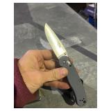 FBKNIFE Professional Quality Pocket Knife Great Utility , Button Release, Beautiful Blue, comes with bag