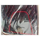 Quality Faux Leather Seat Covers - Front & Back Full set , Black & Red Design slightly altered see images *read description*