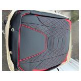 Quality Faux Leather Seat Covers - Front & Back Full set , Black & Red Design slightly altered see images *read description*