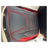 Quality Faux Leather Seat Covers - Front & Back Full set , Black & Red Design slightly altered see images *read description*
