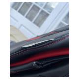 Quality Faux Leather Seat Covers - Front & Back Full set , Black & Red Design slightly altered see images *read description*