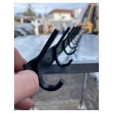 19 ½” x 1 ½” Black Steel Hook Hanger - Great for Hats, Coats, Medals, Keys, etc - 10 Hooks Approx. 3” each