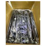 Simple Trending Clothing Clothes Rack Double Rods with Wheels, Rolling Metal Garment Rack for Hanging, Black Simple Trending Clothing Clothes Rack Double Rods with Wheels, Rolling Metal Garment Rack for Hanging, Black