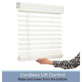 LOTUS & WINDOWARE Cordless 2-inchFaux Wood Blind 16' Wide x 72' Long,(Soft White-Antique White),Smooth, Room Darkening, Horizontal Blinds for Living Room, Bedroom, Interior Door Windows - 16 x 72,Sof LOTUS & WINDOWARE Cordless 2-inchFaux Wood Blind 16' Wide x 72' Long,(Soft White-Antique White),Smooth, Room Darkening, Horizontal Blinds for Living Room, Bedroom, Interior Door Windows - 16 x 72,Sof