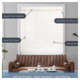 LOTUS & WINDOWARE Cordless 2-inchFaux Wood Blind 16' Wide x 72' Long,(Soft White-Antique White),Smooth, Room Darkening, Horizontal Blinds for Living Room, Bedroom, Interior Door Windows - 16 x 72,Sof LOTUS & WINDOWARE Cordless 2-inchFaux Wood Blind 16' Wide x 72' Long,(Soft White-Antique White),Smooth, Room Darkening, Horizontal Blinds for Living Room, Bedroom, Interior Door Windows - 16 x 72,Sof