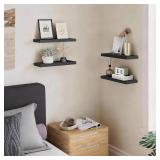 BAYKA Floating Shelves for Wall, 15.7in Wall Mounted Rustic Wood Shelves for Bathroom, Bedroom, Living Room, Kitchen, Hanging Shelf for Books/Storage/Room Decor with 22lbs Capacity (Black, Set of 4) BAYKA Floating Shelves for Wall, 15.7in Wall Mounted Rustic Wood Shelves for Bathroom, Bedroom, Living Room, Kitchen, Hanging Shelf for Books/Storage/Room Decor with 22lbs Capacity (Black, Set of 4)
