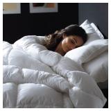 Retails for $151! C&W Goose Down Comforter King Size, Fluffy Noiseless Duvet Insert, 100% Cotton Shell, 750+ Fill Power, 60oz Fill Weight, Winter Warm, Machine Washable, 3D Baffle Box, Breathable (106 Retails for $151! C&W Goose Down Comforter King Size, Fluffy Noiseless Duvet Insert, 100% Cotton Shell, 750+ Fill Power, 60oz Fill Weight, Winter Warm, Machine Washable, 3D Baffle Box, Breathable (106